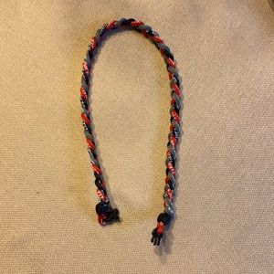 Red black and grey twisted sports necklace